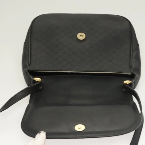 GUCCI Micro GG Supreme Shoulder Bag PVC Black Gold 001 41 4425 Auth ep9569 - Picture 13 of 16